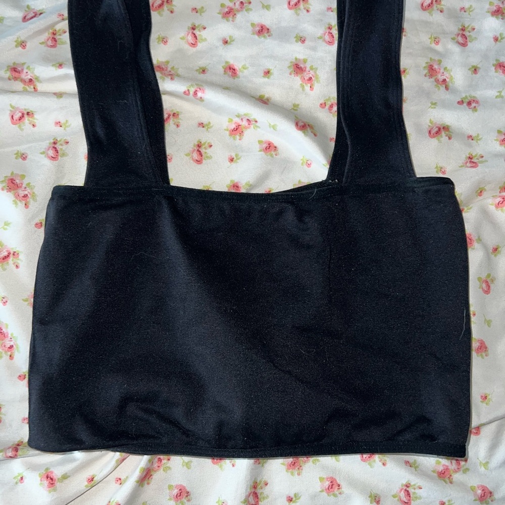 Black tube top with straps
